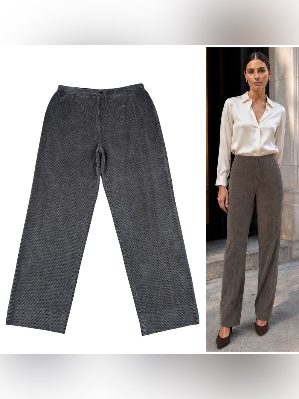 Vintage Giorgio Armani Cashmere Blend Corduroy Pants Womens 10 US / 46 IT Italy
